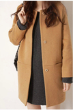 2014秋冬装新款女装韩国东大门气质中长款毛呢外套茧型呢子大衣潮