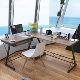 亿家达电脑桌 台式家用办公桌书桌现代简约简易钢木 转角电脑桌