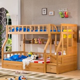 儿童床高低床双层床上下床子母床母子床下铺实木榉木梯柜楼梯组合