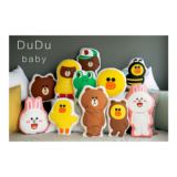 预售两只包邮[DuDubaby]韩国line卡通立体造型抱枕布朗熊