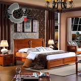 鑫崛起 现代中式实木床金丝楠木床1.8米1.5米双人床卧室家具婚床