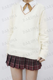 现货 定制款 日本学生制服中村女子类似款茶一本棉线套头麻花毛衣