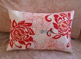 美艳红秋菊 优质沙发绒布料长方形可定制靠背套/抱枕头套子不含芯