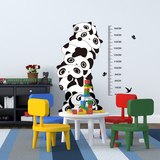 创意儿童房卡通墙贴纸 客厅卧室幼儿园熊猫量身高贴画 特价可移除