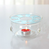 特价透明耐高温圆形保温底座使用无烟小蜡烛玻璃茶壶加热暖茶器