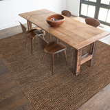 印度进口地毯 北欧简约现代地毯 手工编织天然黄麻 美式客厅地毯