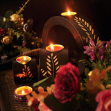 东南亚创意复古烛台装饰摆件泰国实木三头烛光晚餐蜡烛特价疯抢