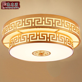 新中式吸顶灯圆形方形铁艺现代简约古典餐厅客厅布艺卧室书房灯具