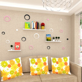 装饰品家居儿童客厅卧室背景墙贴花圆形3D立体实木墙贴 墙上墙面