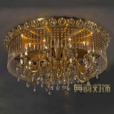 全铜吸顶灯 铜灯 客厅 卧室 餐厅 欧式纯铜 圆形 奢华进口水晶灯