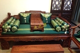 织锦缎罗汉床五件套单双人床红木中式古典家具海绵垫棕垫坐垫定做