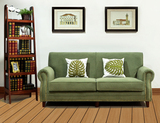 美式新款整装方凳军绿色乡村三人布艺绿色沙发欧式沙发简约沙发