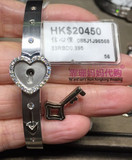 香港代购六福珠宝专柜18K白金爱恒久心锁钻石情侣套装男女款手镯