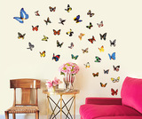 80只蝴蝶墙贴 DIY组合贴画儿童房卧室客厅装饰贴可移除墙贴纸贴图