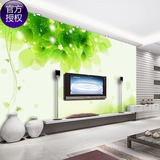3D无缝墙纸壁画壁纸绿色梦幻花丛树叶电视沙发卧室客厅背景墙