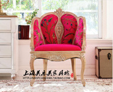 法式美式复古单人沙发/实木休闲椅/欧式老虎椅新古典客厅沙发