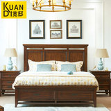 宽邸家具美式简约带抽屉实木婚床大床1.5米1.8米双人床结婚床卧室