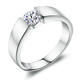 钻戒男女士款1克拉六爪求婚礼结婚假戒指环道具一对情侣对戒仿真