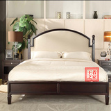 美式高档床全实木床乡村卧室1.5 1.8米简约橡木双人大床精品婚床
