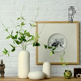 客厅白色陶瓷素烧-1花瓶器摆件工艺品简约现代仿真花艺套装三件套