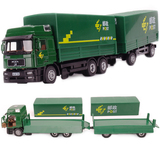 正品包邮俊基1:40货柜车模型玩具 邮政车集装箱卡车合金汽车模型