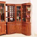 红木家具酒柜转角柜大果紫檀/缅甸花梨木中式实木现代墙角玻璃柜