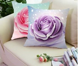 最新款5D一对印花汽车枕套抱枕客厅沙发靠垫花卉玫瑰花十字绣抱枕