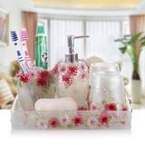 现代树脂卫浴五件套新婚套装欧式浴室用品创意牙具洗漱套件漱口杯