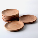 日式榉木整木创意小吃点心碟瓜子碟 烘焙小餐盘坚果盘圆形木盘子