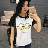 2016春装新款女装短袖T恤女韩国学生宽松上衣韩版夏装小黄人体恤
