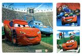 汽车总动员 儿童卡通动画片益智三连优质纸质平面拼图玩具 3合一