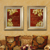 有框客厅装饰画现代简约沙发背景墙画卧室温馨挂画双联花卉静物