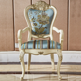 卓越年华 欧式实木餐椅 法式木质靠背椅布艺椅子木头歺椅家用凳子