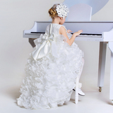 六一儿童礼服裙童装白雪公主裙女童花童婚纱钢琴演出服小拖尾春款