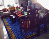 新西兰进口羊毛地毯办公室地毯中式欧式古典深蓝色客厅卧室地毯