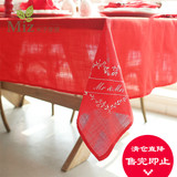 米子家居 美式风格婚庆红中餐厅咖啡厅居家布艺 圣凯瑟琳桌布