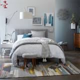 现货床新款新古典后现代北欧时尚软床 双人床1.8米布艺床 美式床