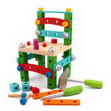木制拆装工具椅鲁班椅 百变螺母组合3-6岁儿童益智 螺母组装玩具