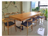 美式复古做旧实木铁艺餐桌饭桌酒吧桌办公桌酒店桌长方形桌椅组合