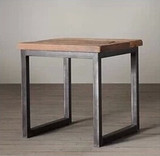 铁艺实木复古茶几方形沙发边几边桌展示桌子咖啡桌仿古茶桌花几