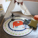 韩国代购圆形地毯儿童卡通卧室床边客厅茶几帐篷吊篮防滑转椅地垫