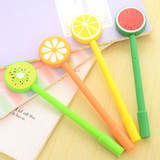 韩国文具 可爱水果棒棒糖中性笔创意针管水笔黑色0.5mm学生奖品