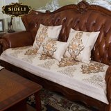斯德莉夏季欧式亚麻布艺沙发垫子中式高档实木红木厚组合沙发坐垫