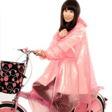 韩国透明男女成人摩托车电动车自行车雨衣单人加大带袖子帽檐雨披