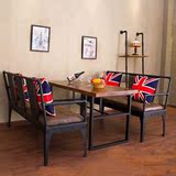 美式复古卡座沙发酒吧咖啡厅西餐厅桌椅组合实木甜品奶茶店餐桌椅