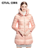 艾莱依2015冬装新款韩版双层领保暖加厚中长款羽绒服女ERAL6022D