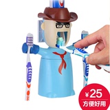 创意吸盘牙刷架洗漱套装全自动挤牙膏器儿童卡通牙具刷牙杯漱口杯
