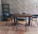 复古铁艺实木餐桌 餐桌椅组合 松木书桌 会议桌 办公桌 简易 桌子