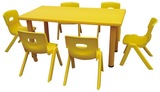 宝宝玩具儿童学习成套书桌椅 游戏餐桌加厚幼儿园课长发桌