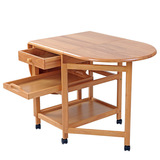 越茂 实木折叠桌移动餐桌饭桌 实木收纳桌 小户型折叠餐桌蝴蝶桌